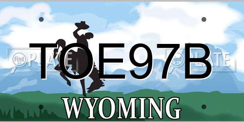 TOE97B Wyoming License Plate