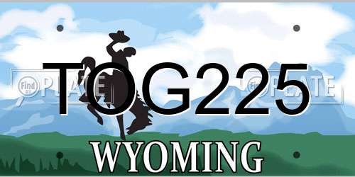TOG225 Wyoming License Plate