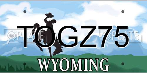 TOGZ75 Wyoming License Plate