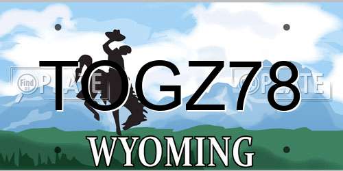 TOGZ78 Wyoming License Plate