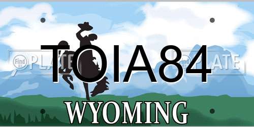 TOIA84 Wyoming License Plate