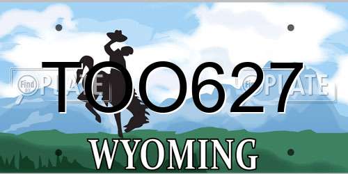 TOO627 Wyoming License Plate