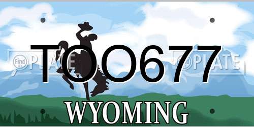 TOO677 Wyoming License Plate