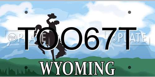 TOO67T Wyoming License Plate