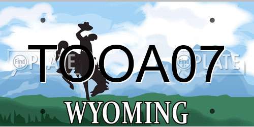TOOA07 Wyoming License Plate