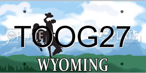 TOOG27 Wyoming License Plate