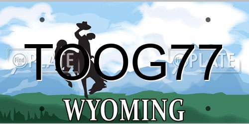 TOOG77 Wyoming License Plate