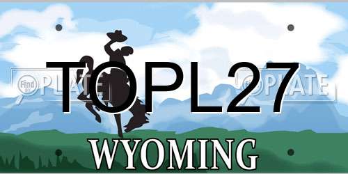 TOPL27 Wyoming License Plate