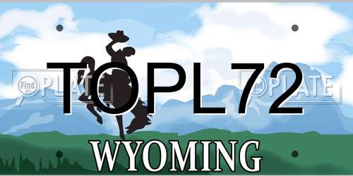 TOPL72 Wyoming License Plate