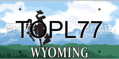 TOPL77 Wyoming License Plate
