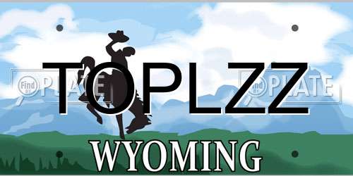 TOPLZZ Wyoming License Plate