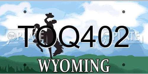 TOQ402 Wyoming License Plate