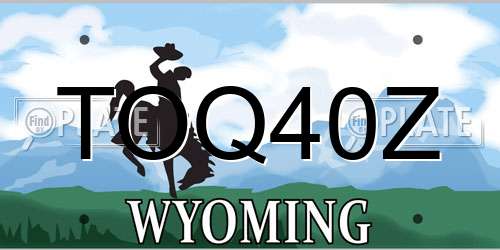 TOQ40Z Wyoming License Plate