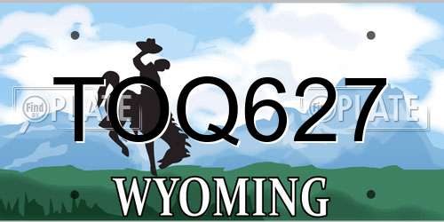 TOQ627 Wyoming License Plate