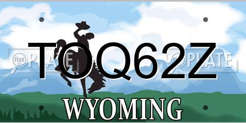 TOQ62Z Wyoming License Plate