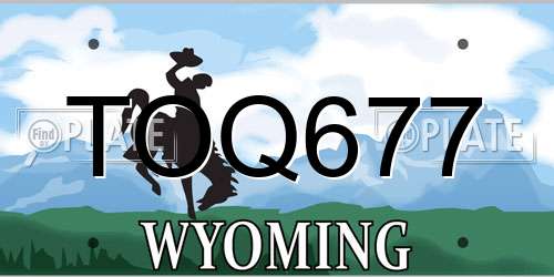 TOQ677 Wyoming License Plate