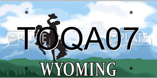 TOQA07 Wyoming License Plate