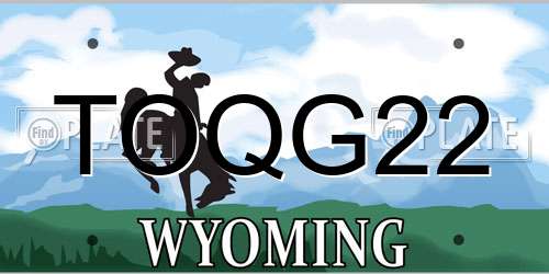 TOQG22 Wyoming License Plate