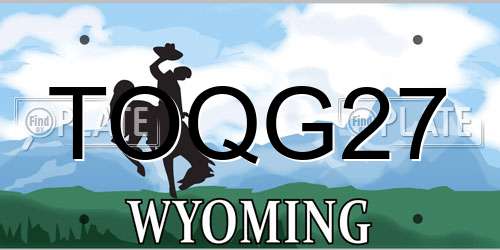 TOQG27 Wyoming License Plate