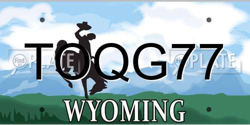 TOQG77 Wyoming License Plate