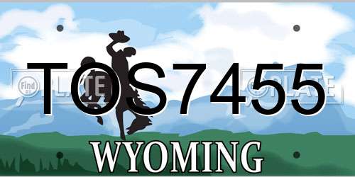 TOS7455 Wyoming License Plate