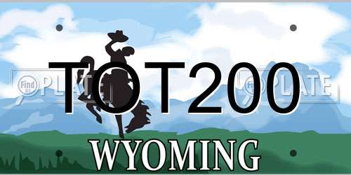 TOT200 Wyoming License Plate
