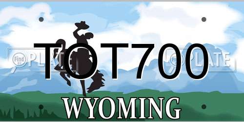 TOT700 Wyoming License Plate