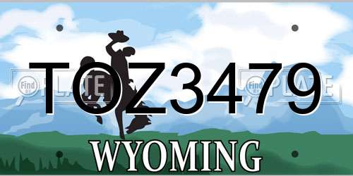 TOZ3479 Wyoming License Plate