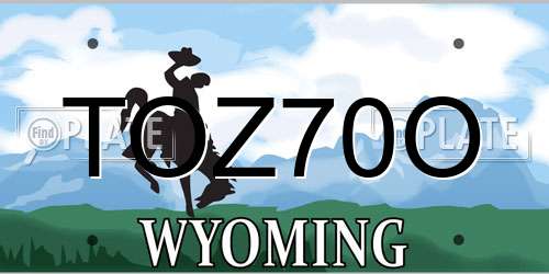 TOZ70O Wyoming License Plate