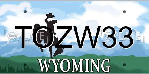 TOZW33 Wyoming License Plate