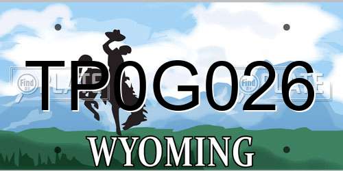 TP0G026 Wyoming License Plate