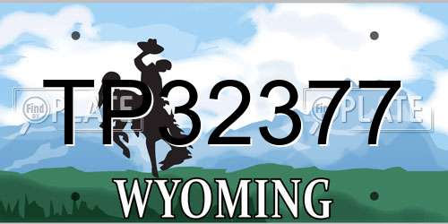 TP32377 Wyoming License Plate