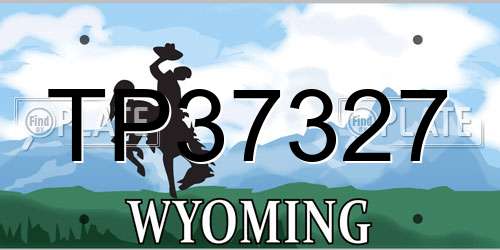 TP37327 Wyoming License Plate
