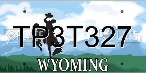 TP3T327 Wyoming License Plate