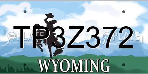 TP3Z372 Wyoming License Plate