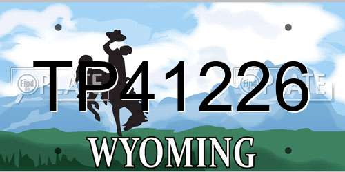 TP41226 Wyoming License Plate