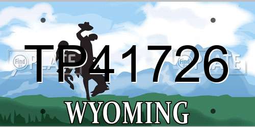 TP41726 Wyoming License Plate