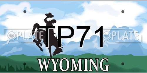 TP71 Wyoming License Plate