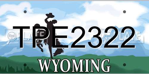 TPE2322 Wyoming License Plate