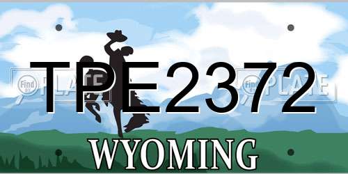 TPE2372 Wyoming License Plate