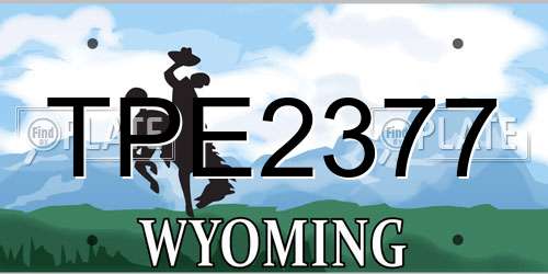 TPE2377 Wyoming License Plate