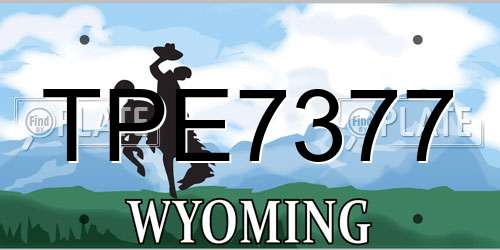 TPE7377 Wyoming License Plate