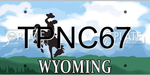 TPNC67 Wyoming License Plate