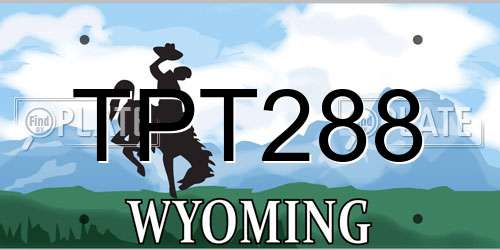 TPT288 Wyoming License Plate