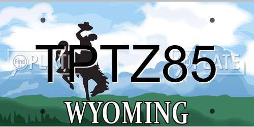 TPTZ85 Wyoming License Plate