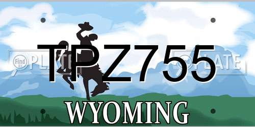 TPZ755 Wyoming License Plate
