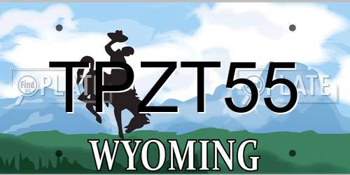TPZT55 Wyoming License Plate