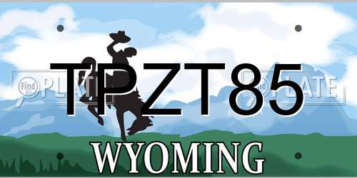 TPZT85 Wyoming License Plate