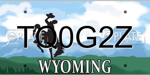 TQ0G2Z Wyoming License Plate