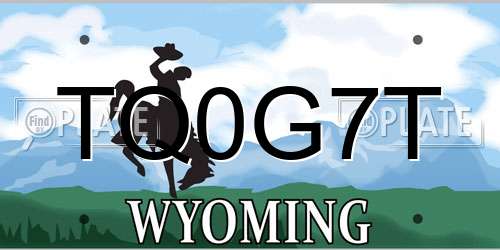 TQ0G7T Wyoming License Plate